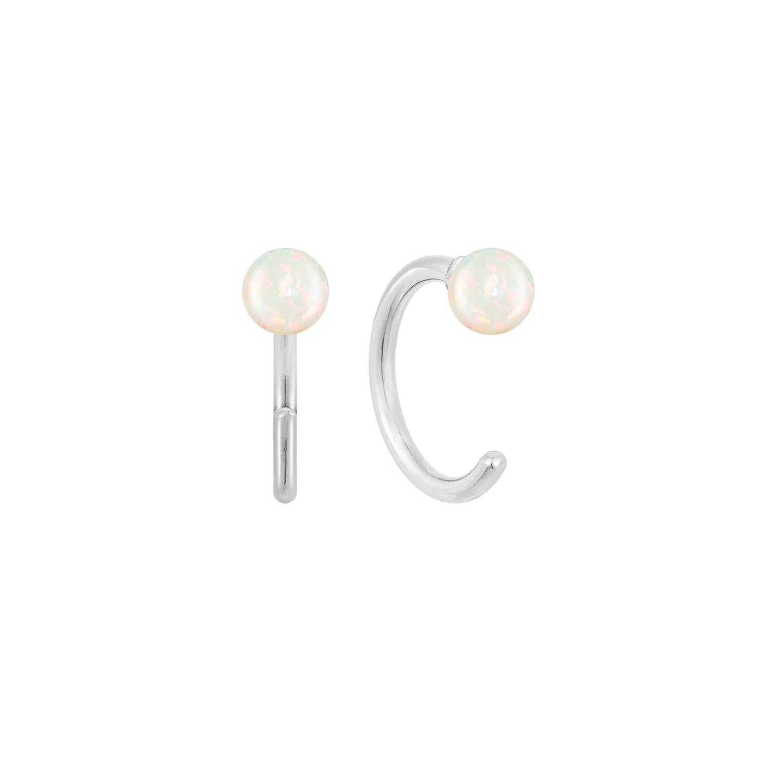 Sterling Silver Ball Reversible Earring Studs Front Back Studs at