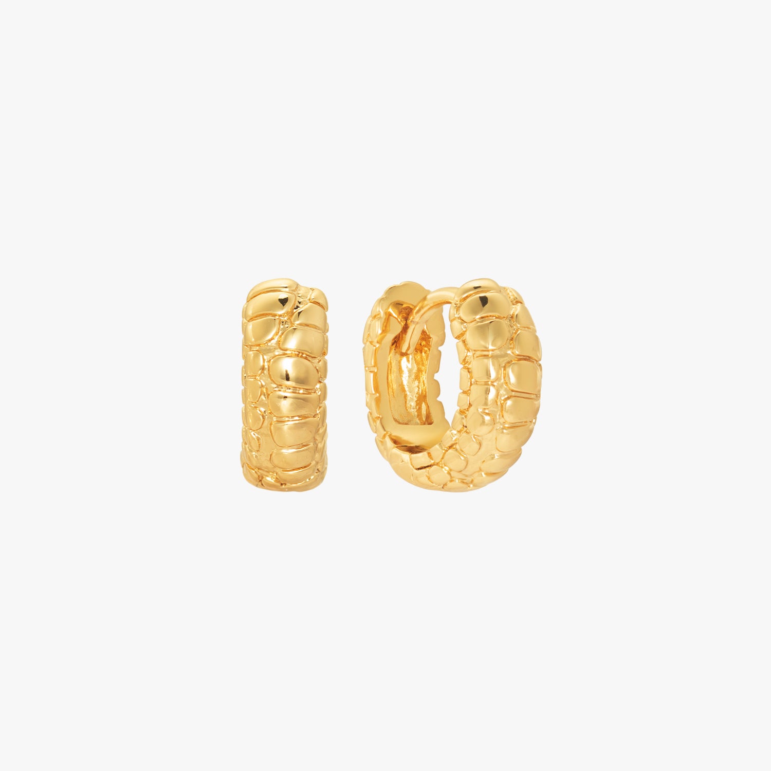 ワニのエンボス加工フープイヤリング – J&CO Jewellery