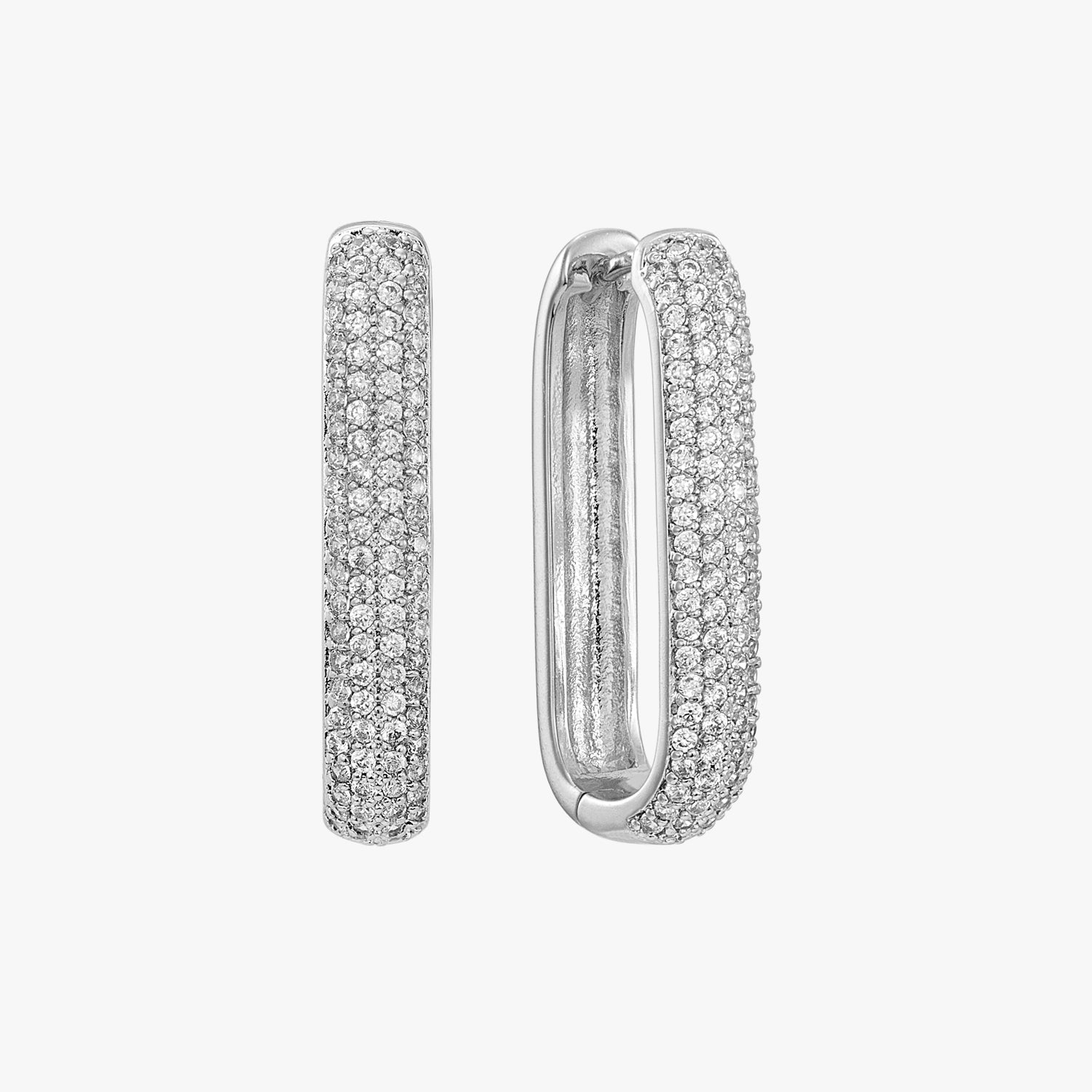 ピアス Pave Link Hoops Statement Diamond Pave Link Hoops Earrings | Caitlyn Minimalist