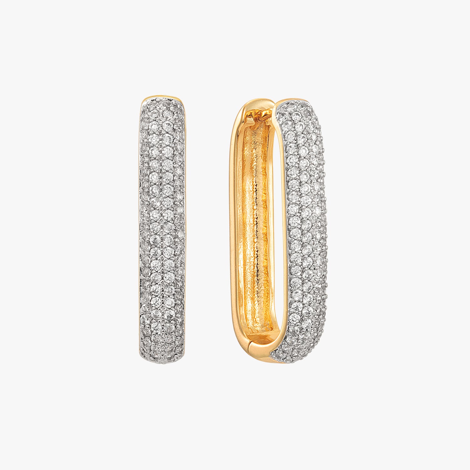 Pavé Bold Link Hoop Earrings – J&CO Jewellery