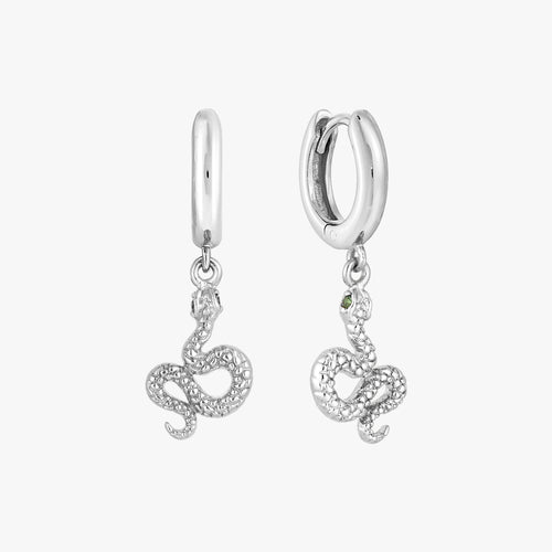 Textured Snake Hoop Earrings