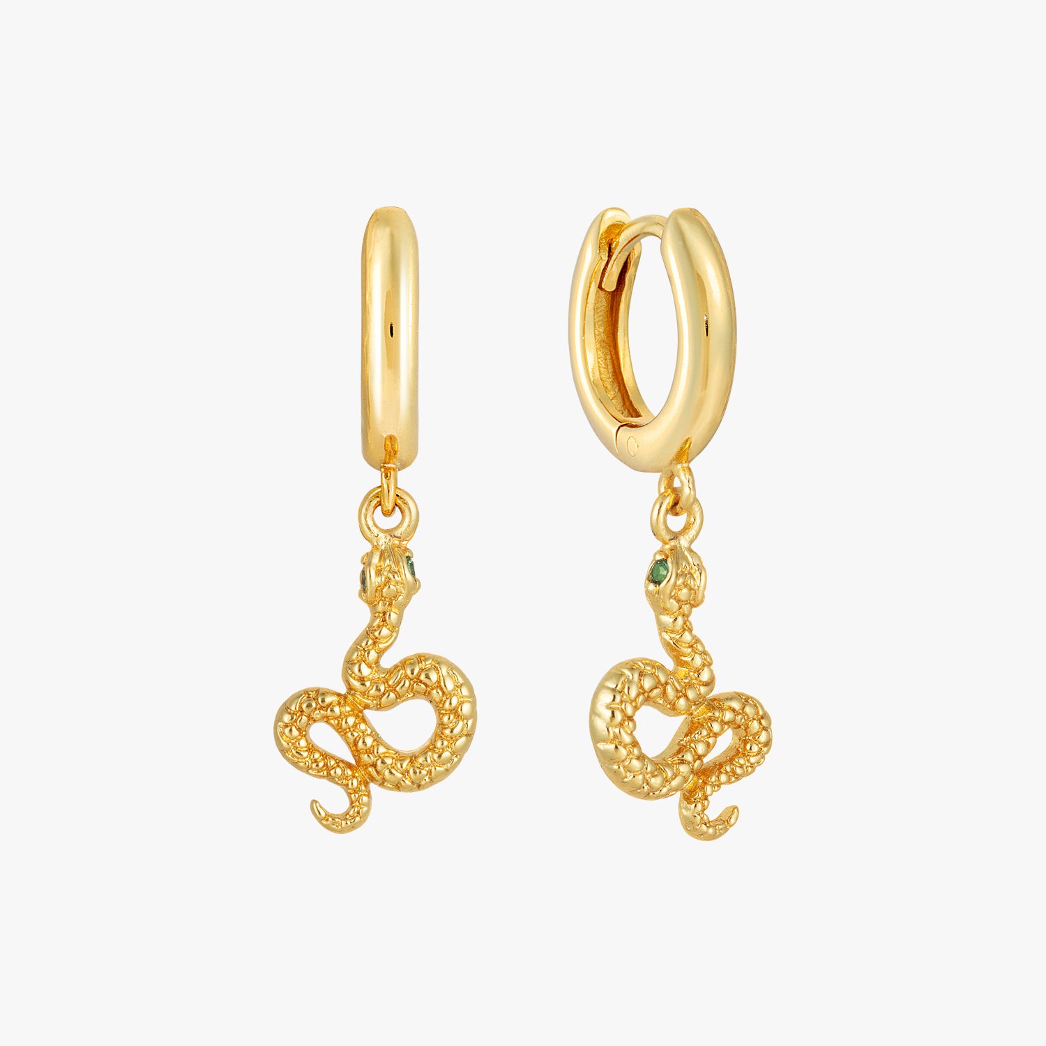 Textured Snake Hoop Earrings
