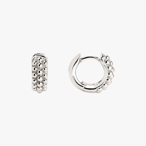 Encrusted Ball Studded Hoop Earrings