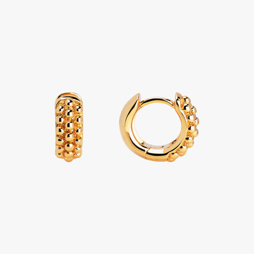 Encrusted Ball Studded Hoop Earrings
