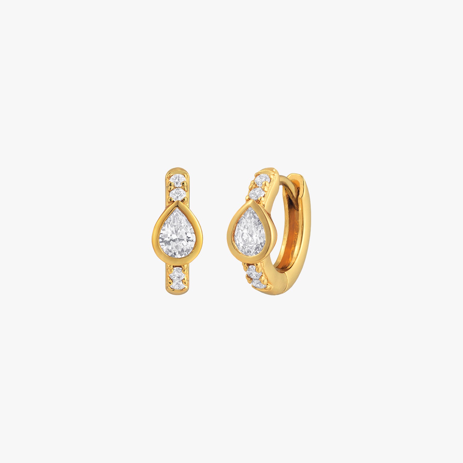 Teardrop Huggie Hoop Earrings