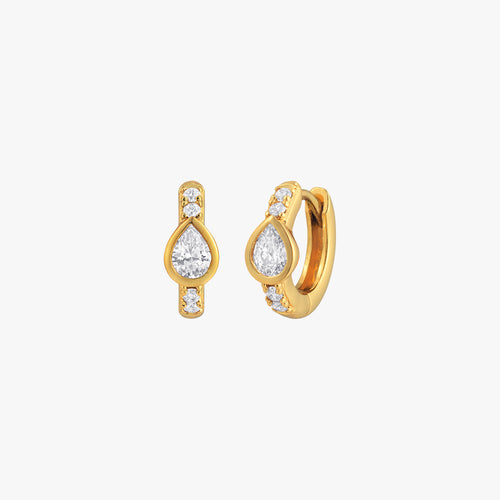 Teardrop Huggie Hoop Earrings