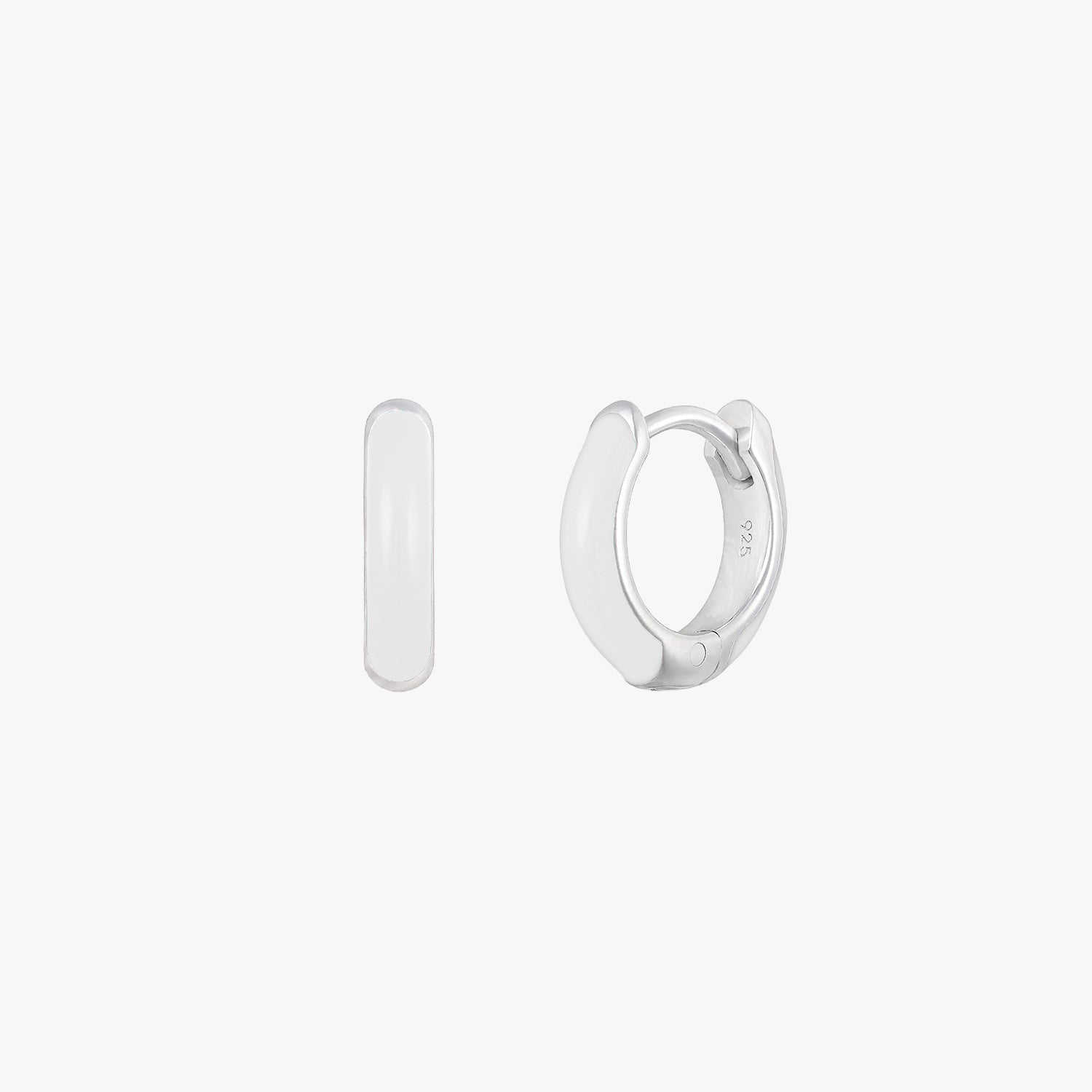 Pearl White Huggie Hoop
