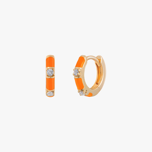 Korallenorange CZ Huggie Hoop