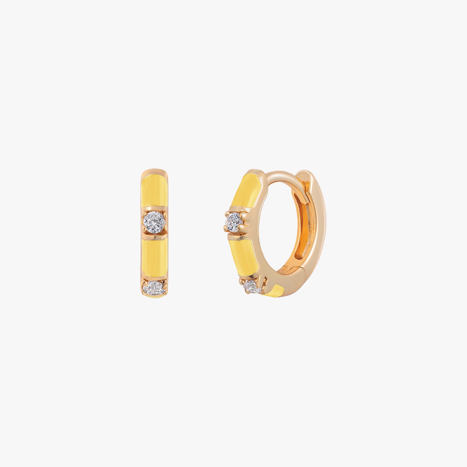 Lemon Yellow CZ Huggie Hoop – J&CO Jewellery