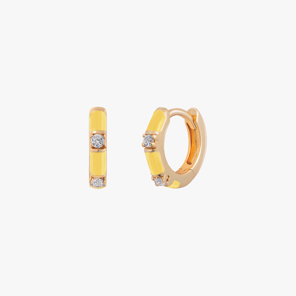 Lemon Yellow CZ Huggie Hoop – J&CO Jewellery
