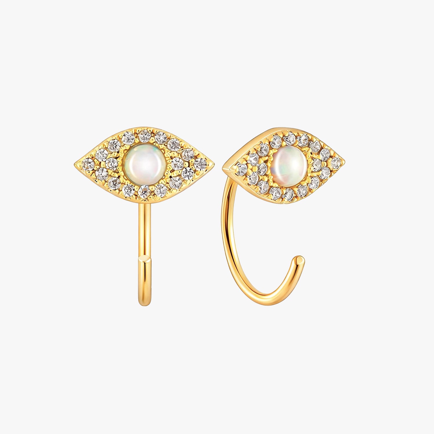 Goud vergulde oorbellen met druppel van kristallen en Parels | Sieraden met Kristallen Goud vergulde oorbellen met druppel van kristallen en Parels | Sieraden met Kristallen