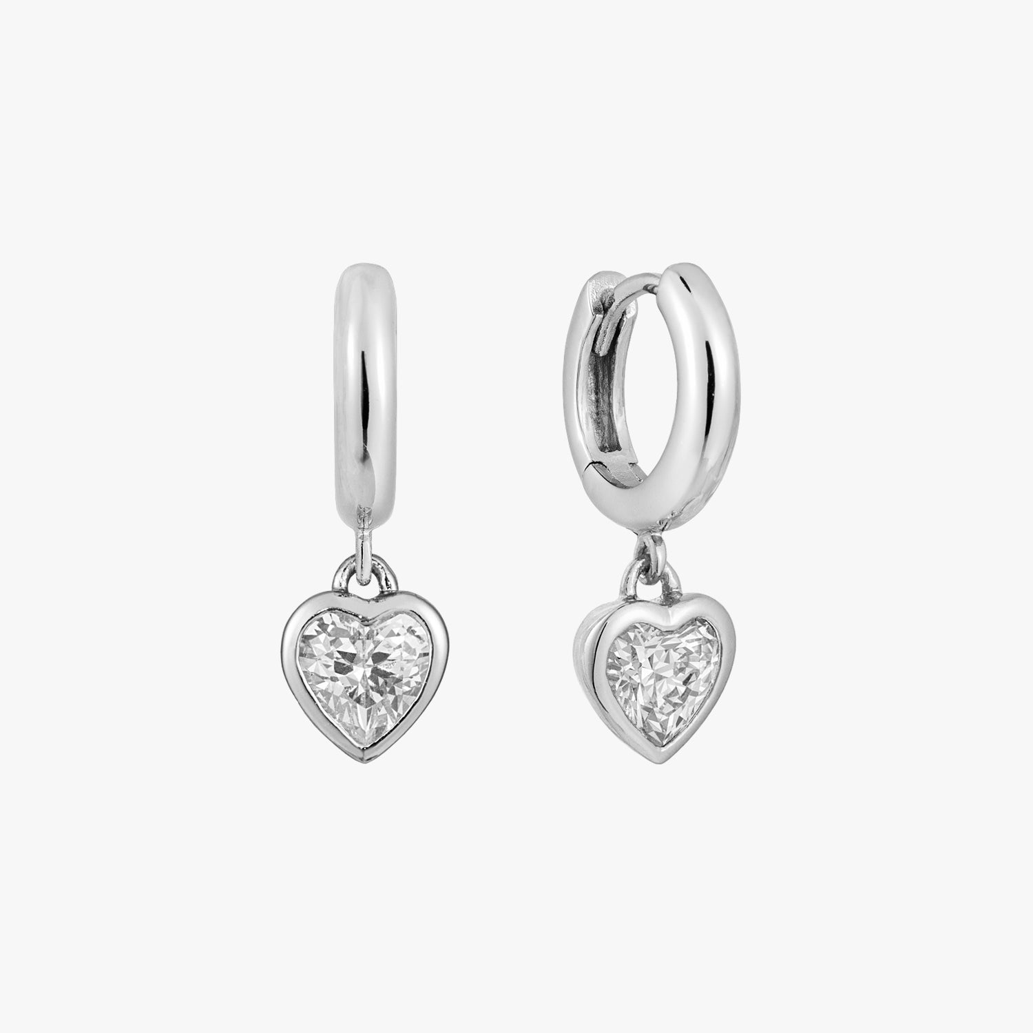Silver heart hoops store