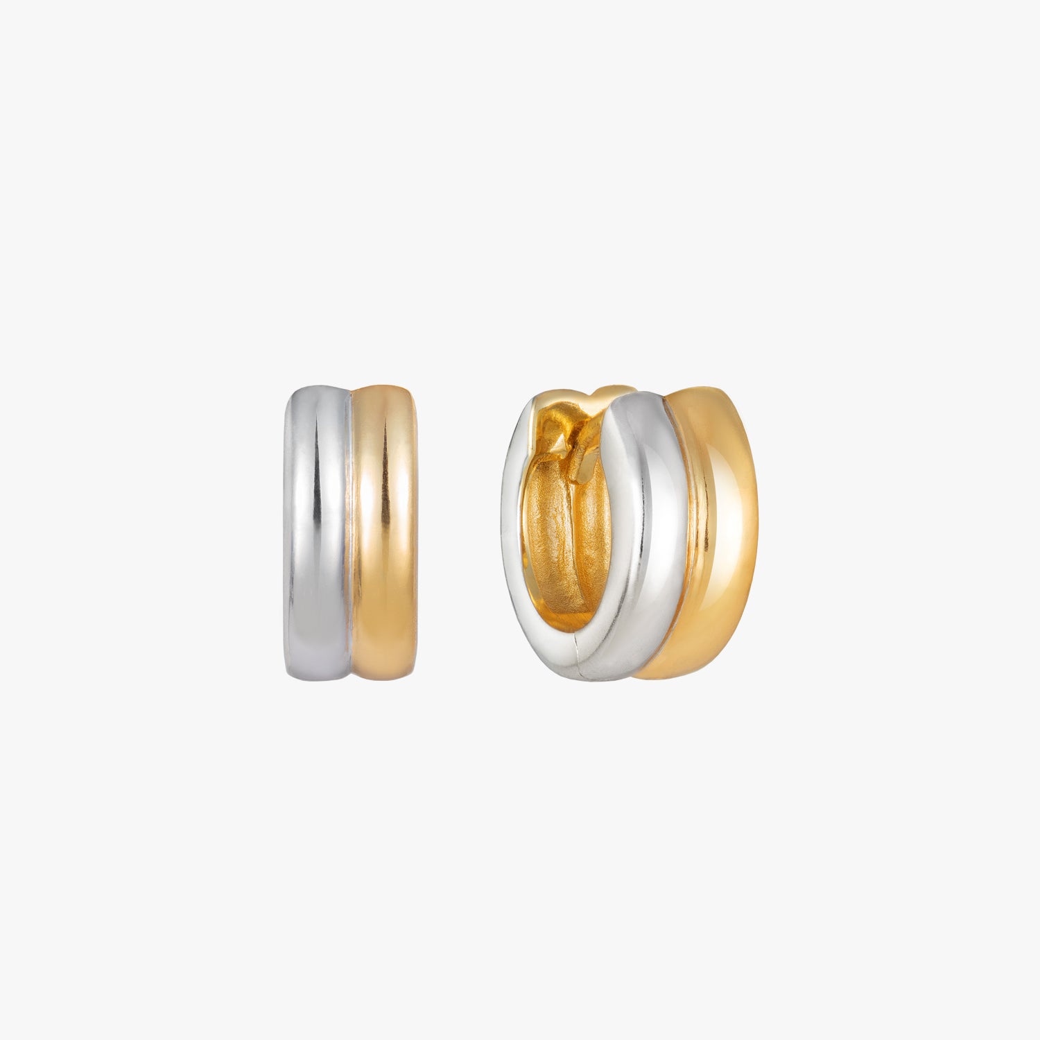 Mixed metal hoop earrings hotsell