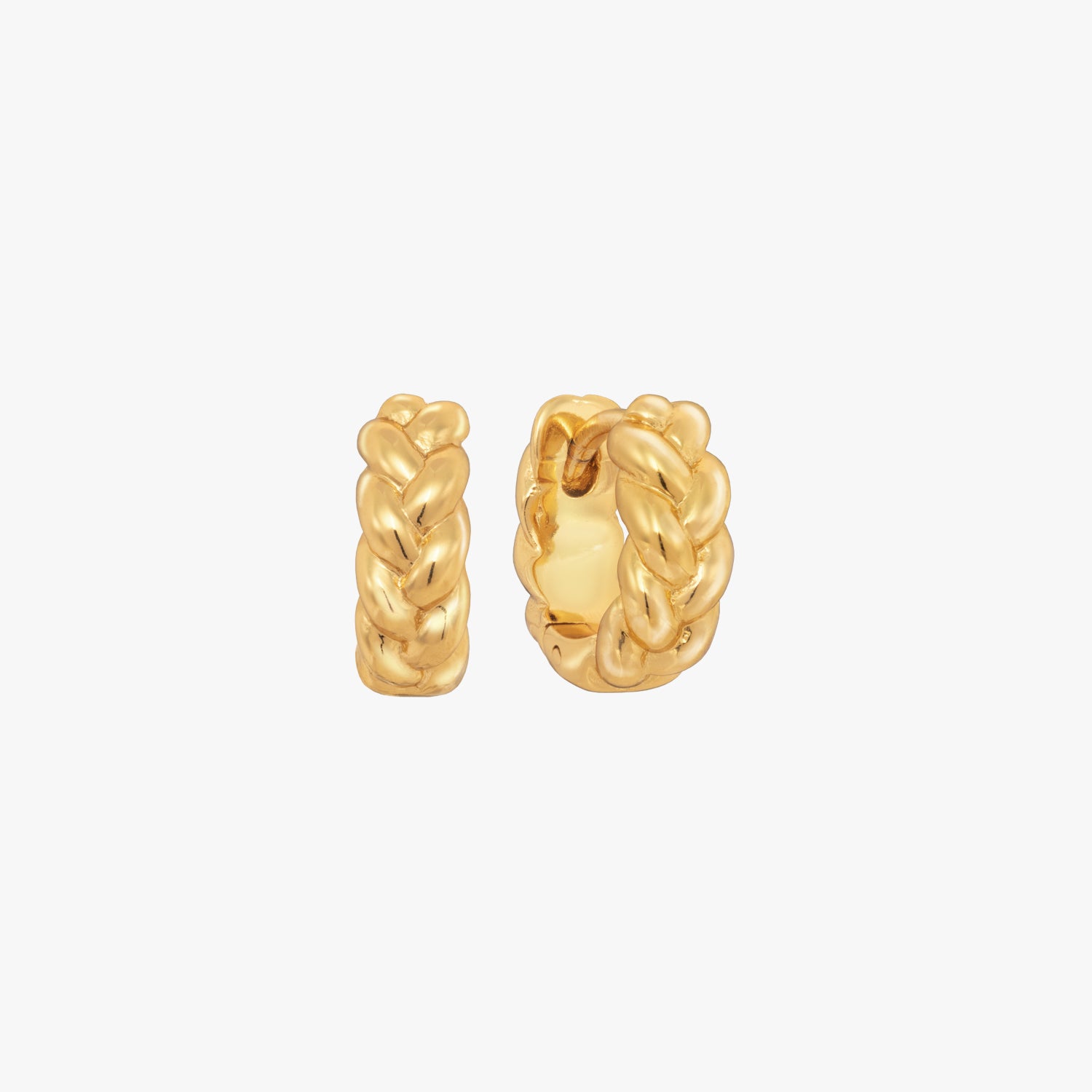Geflochtene Gold-Huggie-Ohrringe