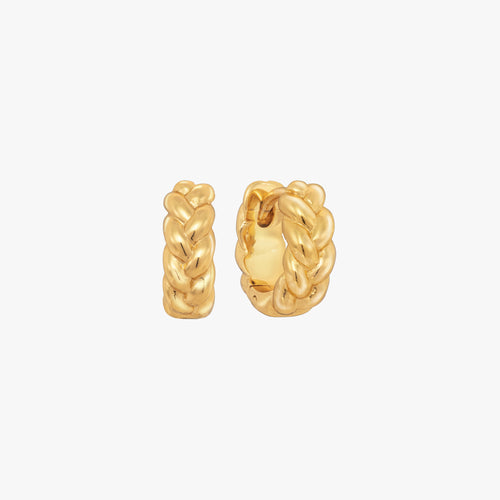 Geflochtene Gold-Huggie-Ohrringe