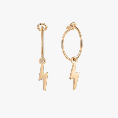 Lighting Bolt Hoop Earrings
