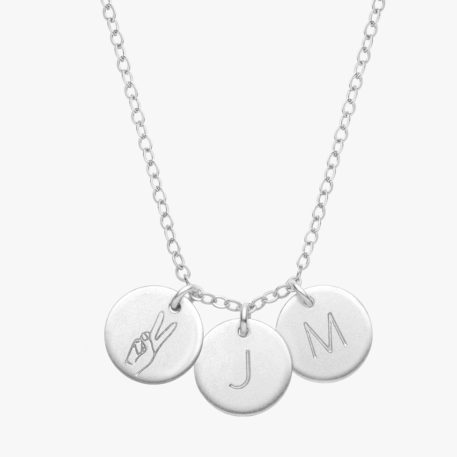 Personalized Hand Sign Silver Necklace