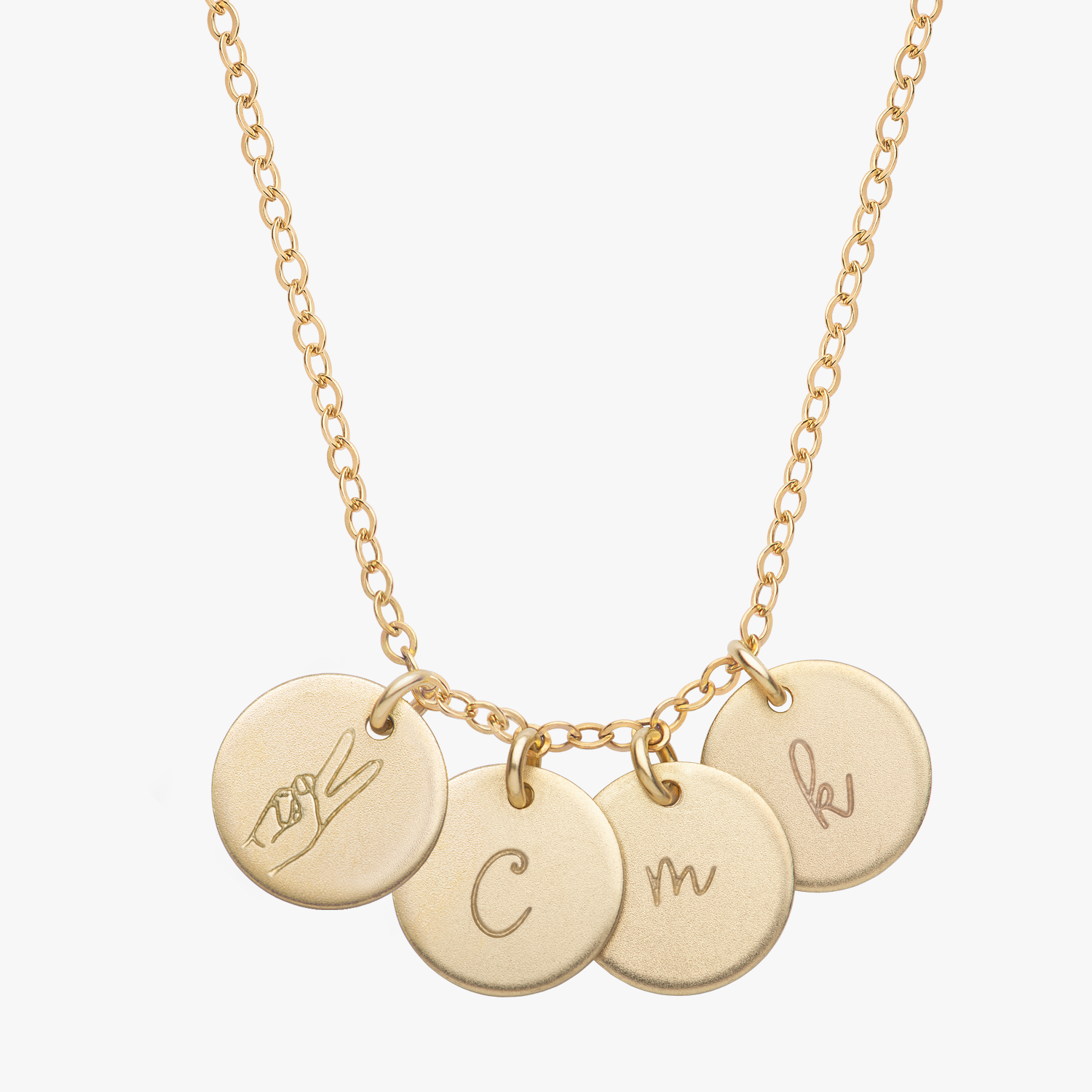 Personalized Hand Sign Gold Necklace
