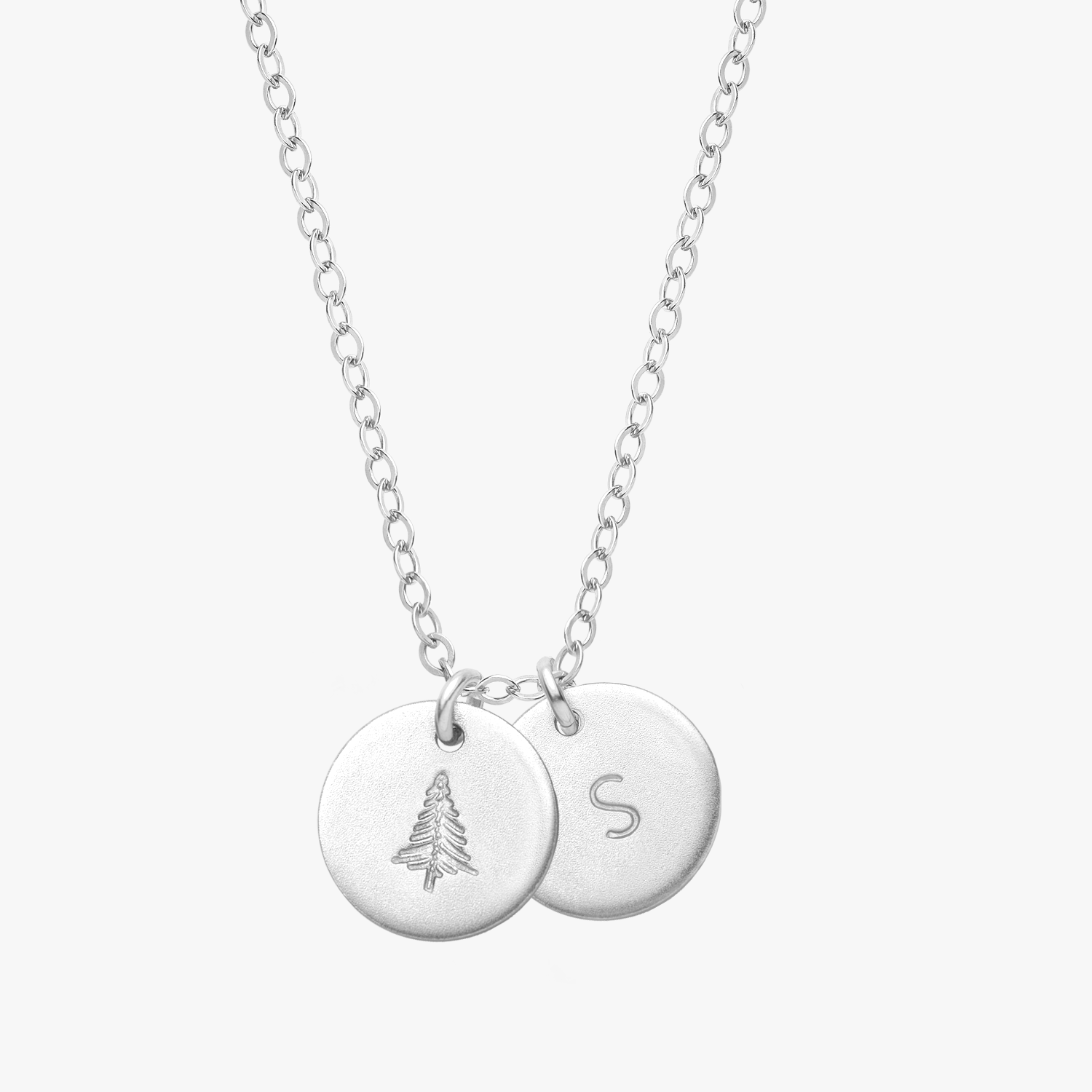 Personalized Mini Icon Initial Necklace Silver