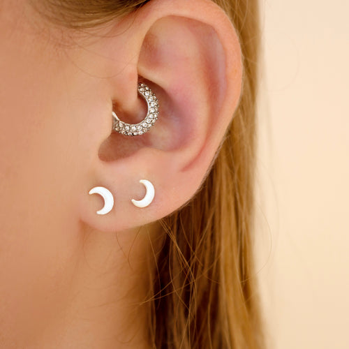 Mini Moon Stud Earrings