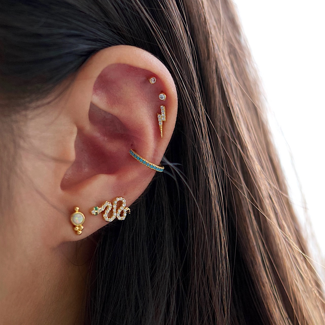 Orecchini a bottone Baby Bezel