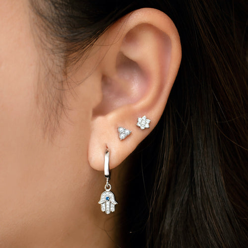 Pavé Flower Stud Earrings