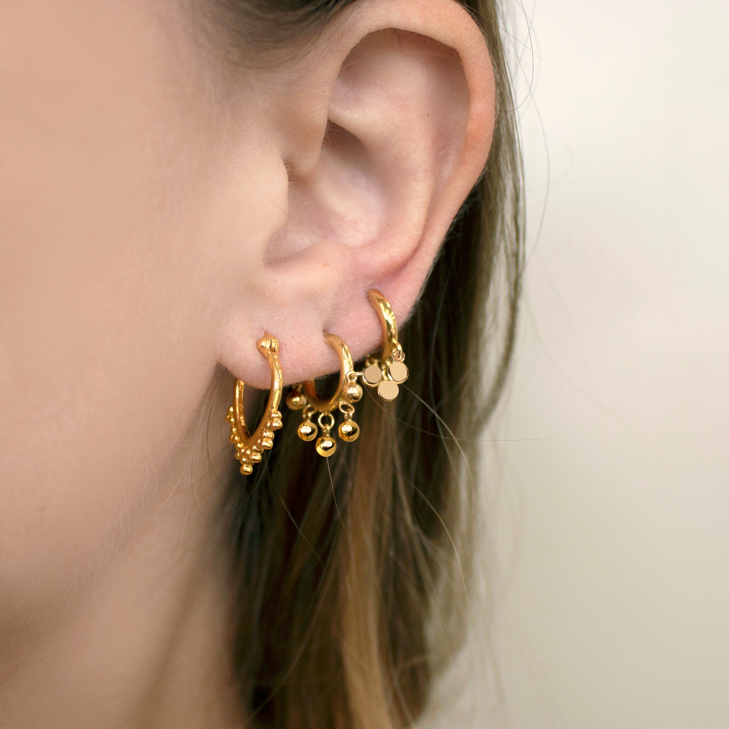 ★Hei★ V hoop earring Mini Shaker Ball Hoop Earrings – J&CO Jewellery