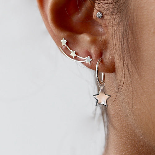 Star Moon Hoop Ohrringe