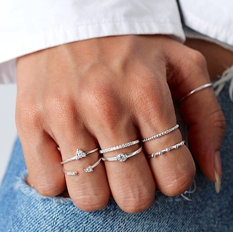 Blasenkugellring Silber