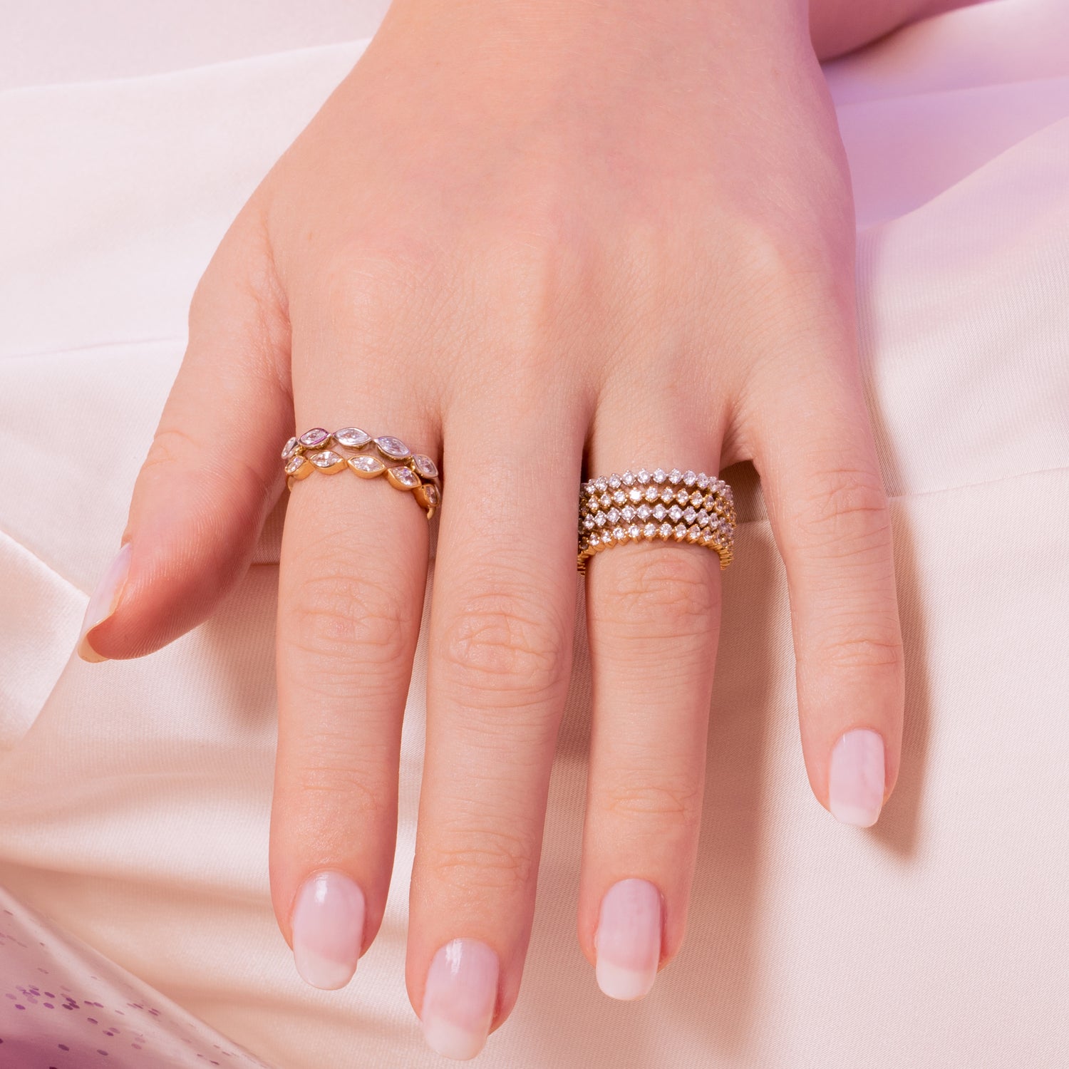 Eternity Marquise Silver Ring