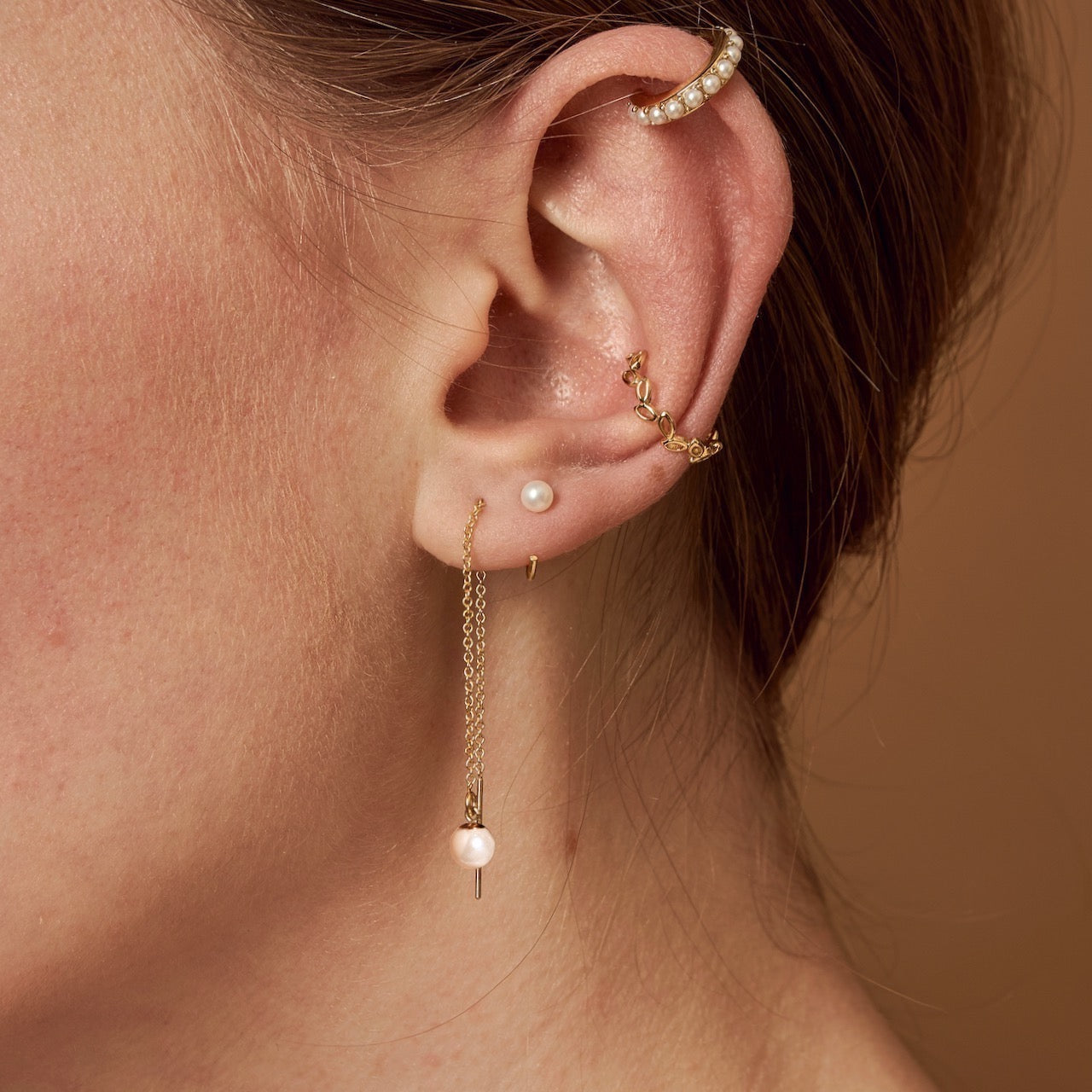 J&CO Jewellery Curb Chain Bezel Earrings Clear