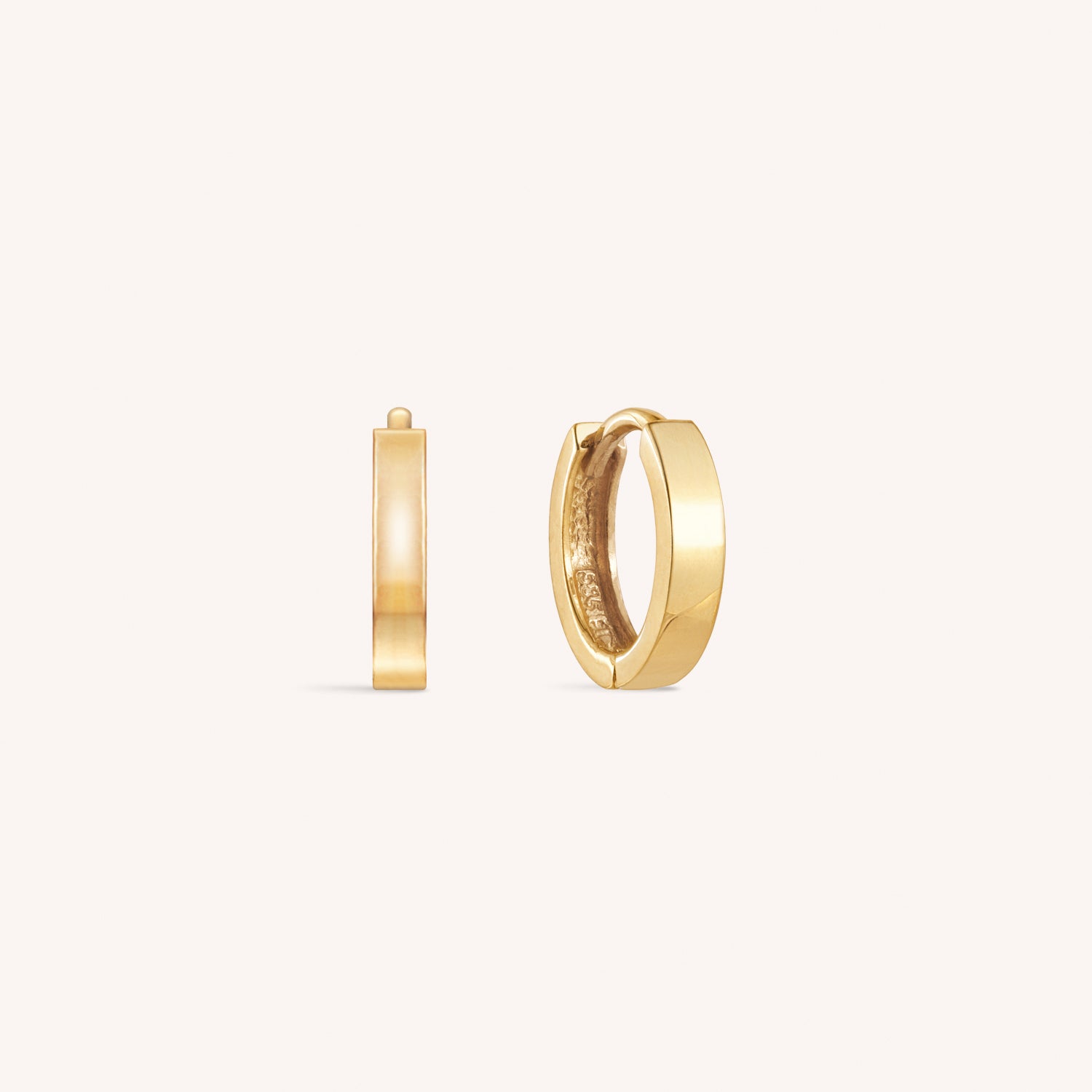 14k Gold Solid Golding Big Hoop Pendientes