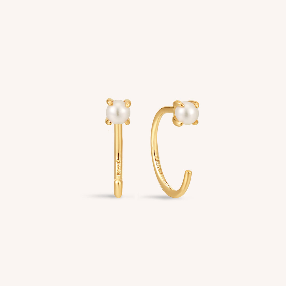 オッフェン　Offen scallop pearls pattern/BEIGE Teardrop Pearl Dangle Earrings – Sterling Forever