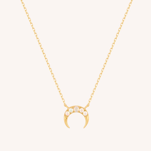 Personalised 9ct Gold Crescent Moon Necklace | Posh Totty Designs