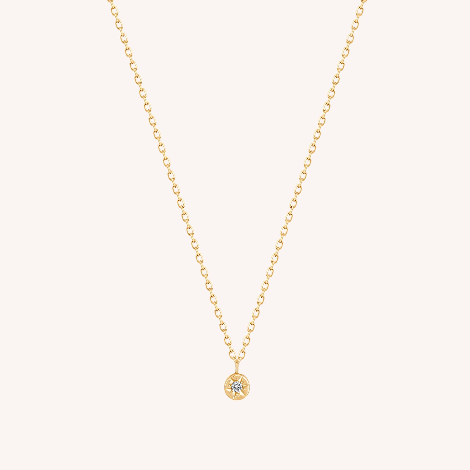14K Solid Gold Sparkle Solitaire Diamond Necklace – J&CO Jewellery