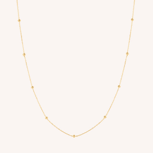 14K Massivgold Kugelkette Halskette