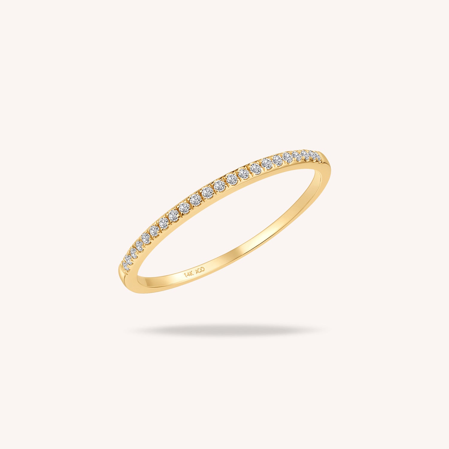 14K 純金經典鑽石戒指