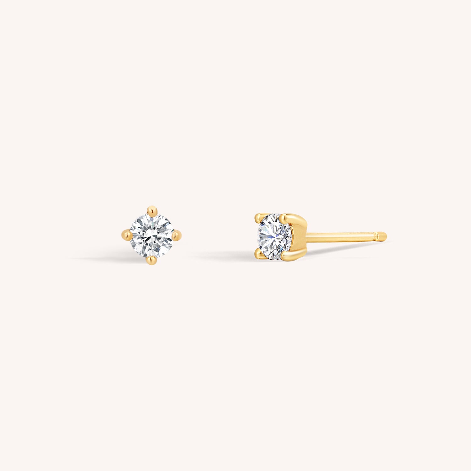 J&CO Jewellery Sparkly Tiny Stud Earrings 2.5mm Gold