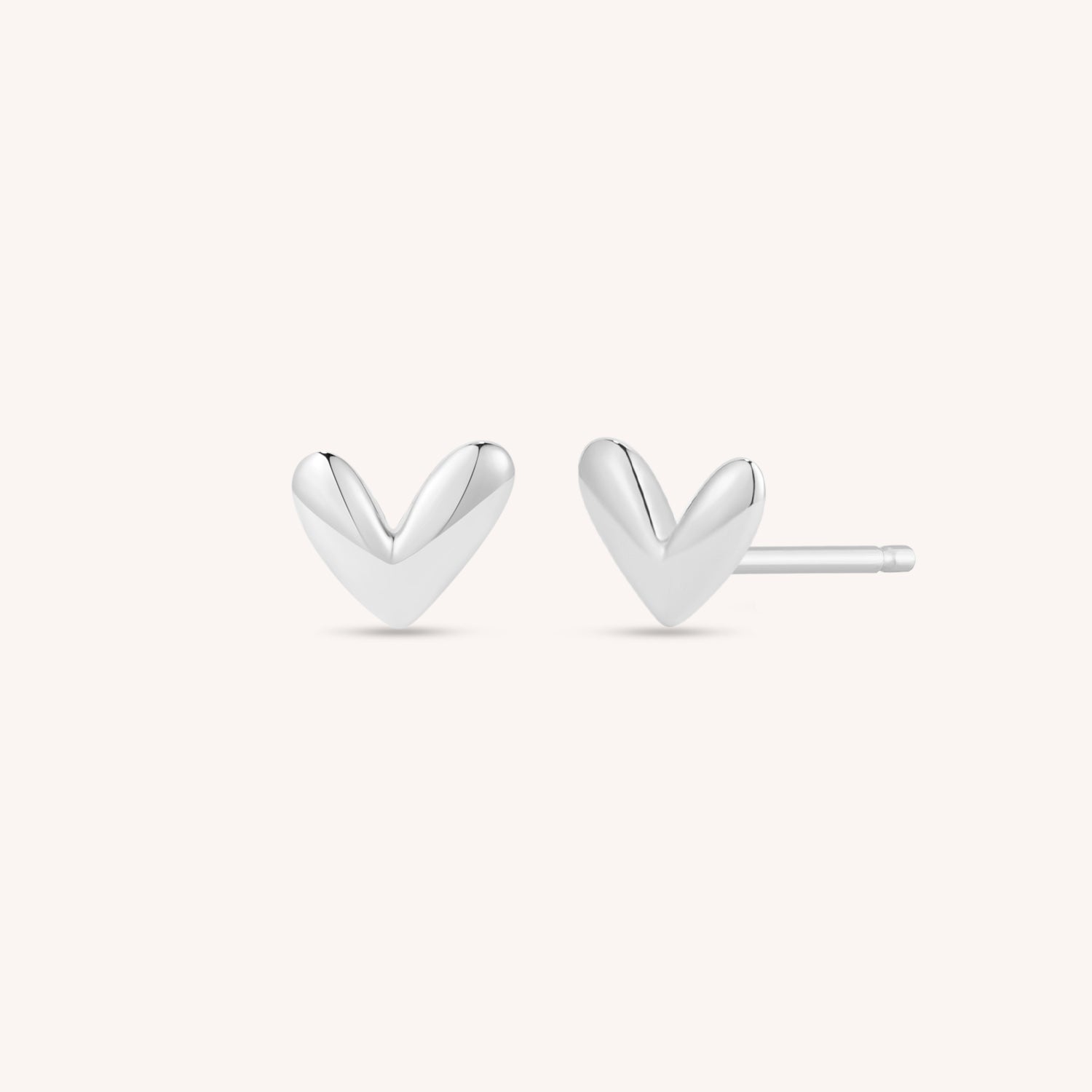 14K Solid Gold SweetHeart Stud Earrings – J&CO Jewellery