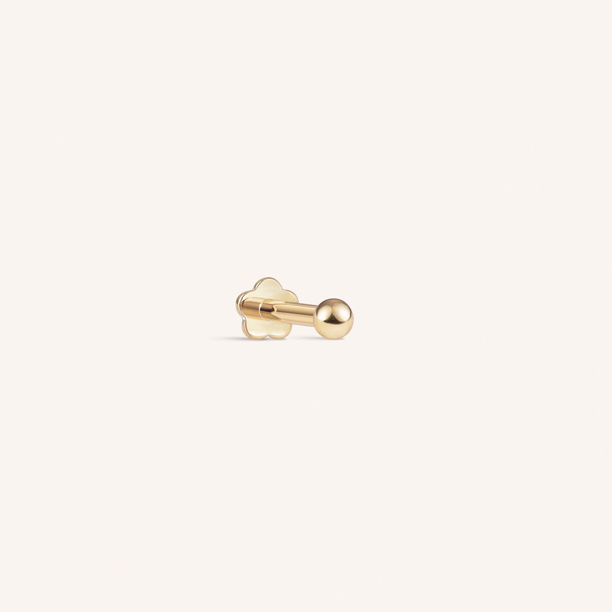 14K Solid Gold Baby Ball Labret Earring 2mm