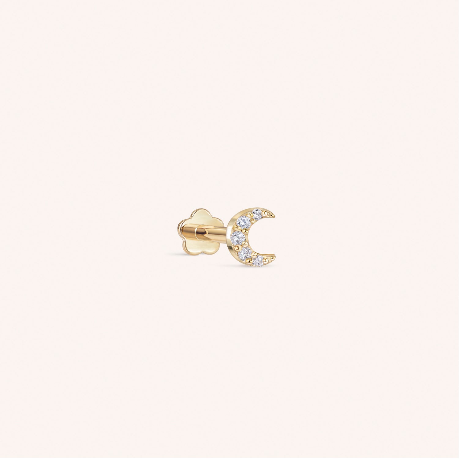 14K Gold Opal Diamond Marque Labret roscado