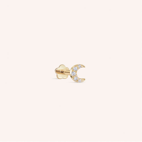14K Gold Opal Diamond Marque Labret roscado