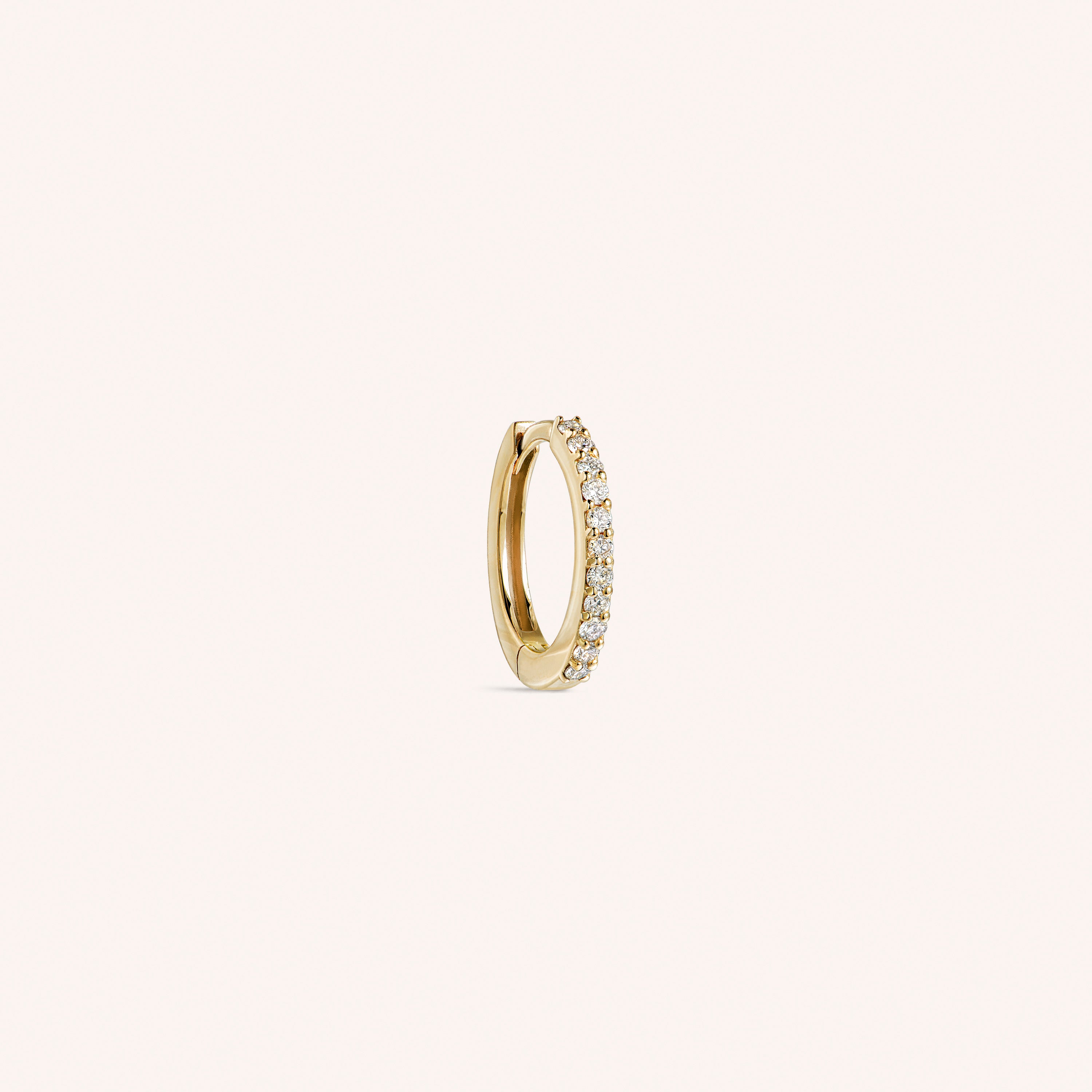 14K Solid Gold Diamond Tiny Hoop Earring 8mm – J&CO Jewellery