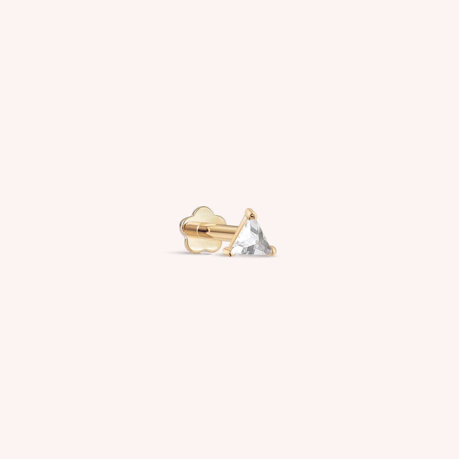 14K Gold Or Opal Diamond Marquise Labret fileté