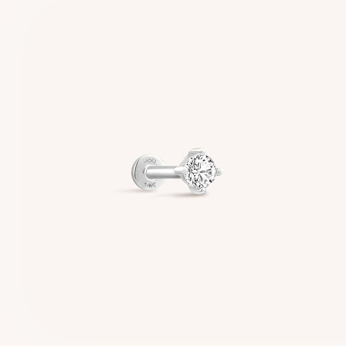 14K Massivt Gull Mini Diamant Gjenger Labret Ørepynt