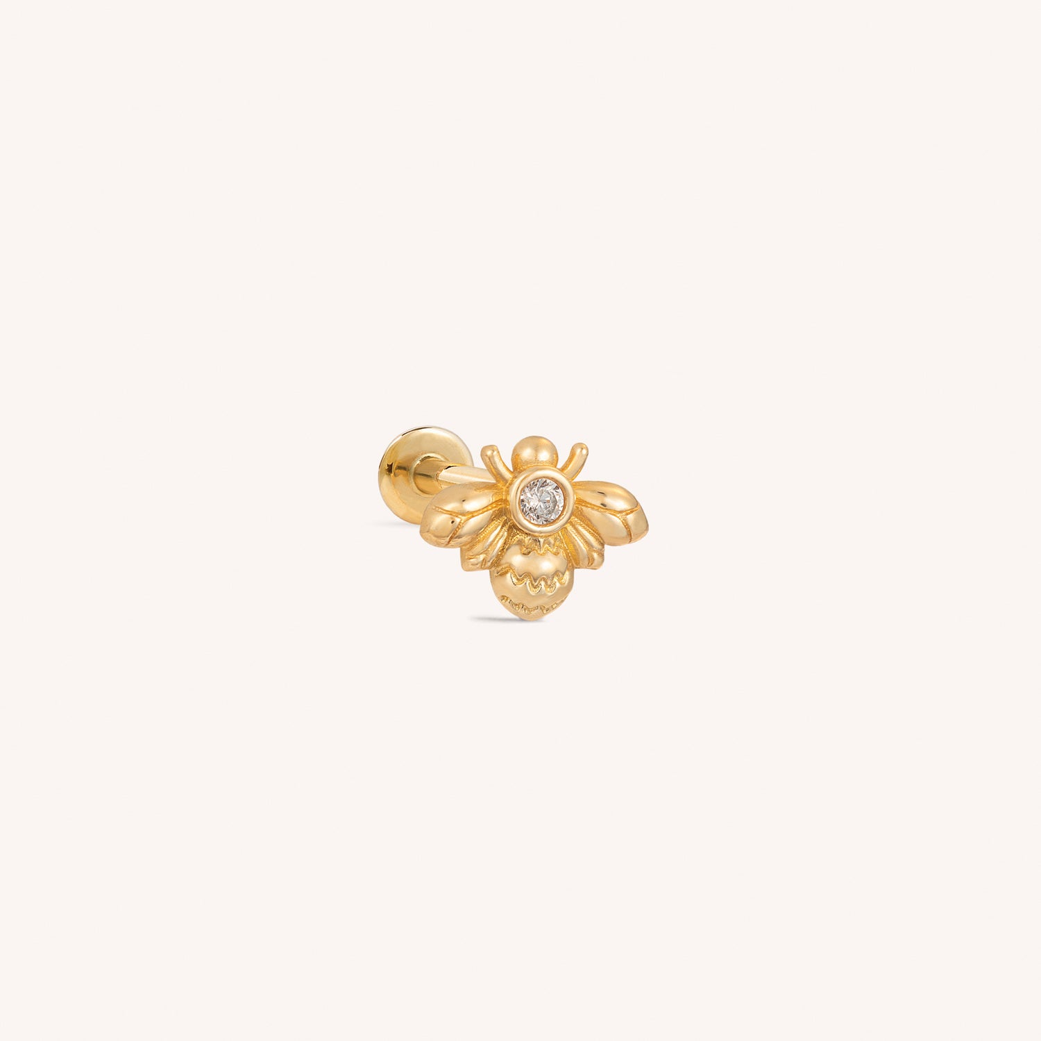 Heart Outline Stud Flat Back Earring- 14K Gold