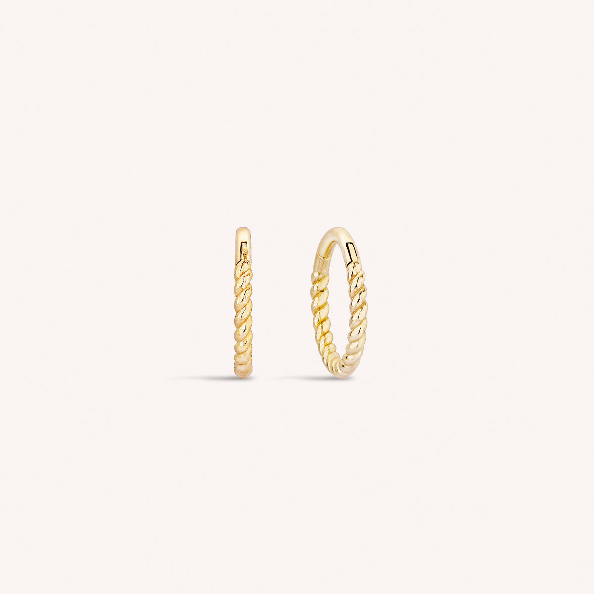 14K Solid Gold Twist Rope Small Clicker 8mm – J&CO Jewellery