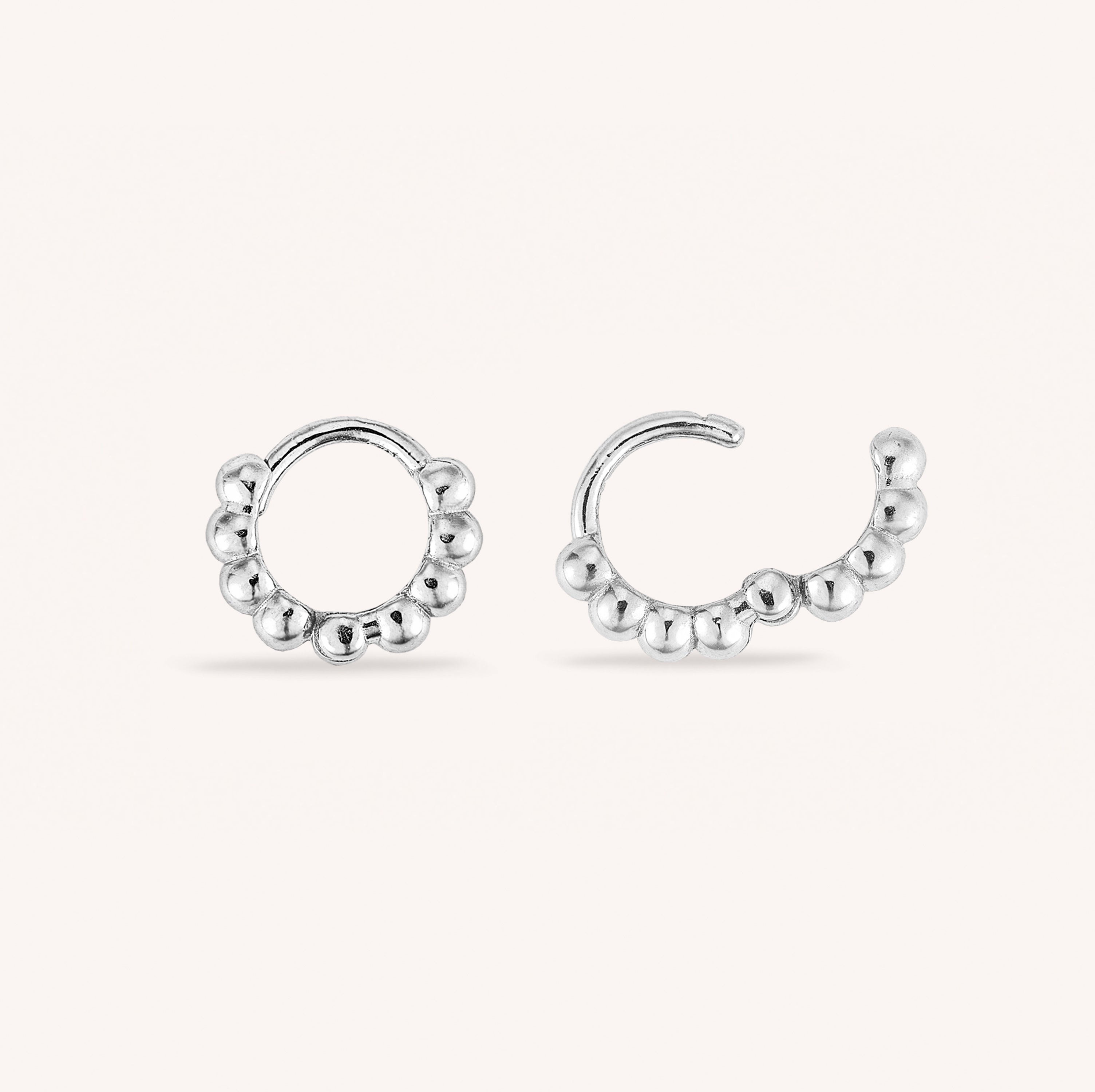 14K] Wave tiny hoop - DAUGHTERS JEWELRY