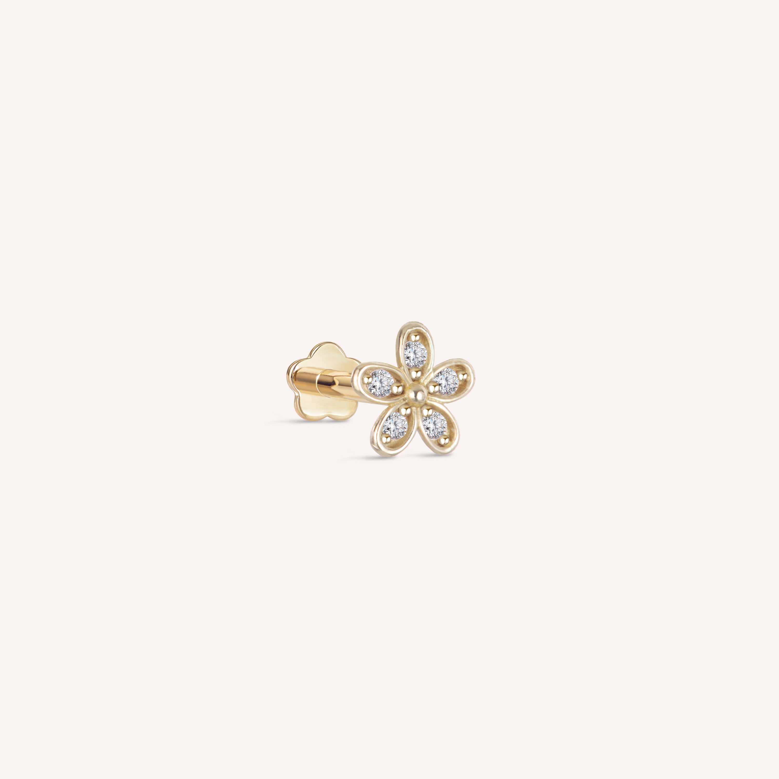 [wingbling] 14K Gold☆Daisy Some Earrings 14 Karat Yellow Gold Daisy Screw Back Earring | Silver