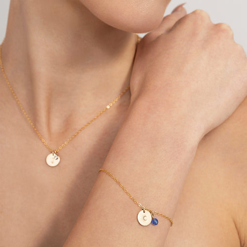 Personalized Birthstones Crystal Disc Bracelet